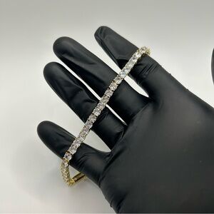 Moissanite Iced Out Tennis Bracelet Gold 5mm 7” Brand New VVS1 Fast Shipping